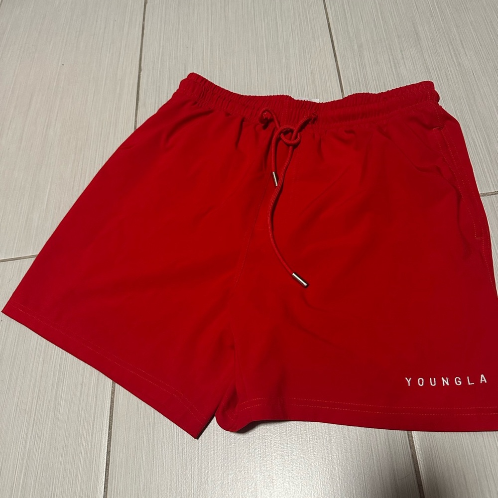 YoungLA Men's Red Swim Shorts